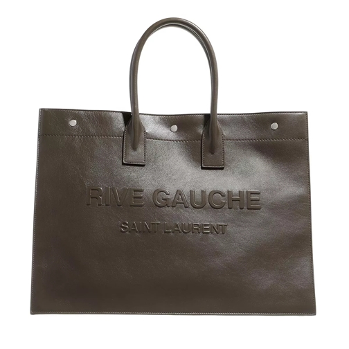 Saint Laurent Rive Gauche Tote Bag Large Leather Dark Kaki Tote