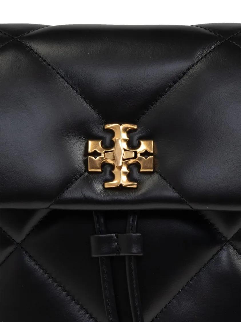 TORY BURCH Hobo bags Quilted Black Shoulder Bag With Chain-Link Straps in zwart