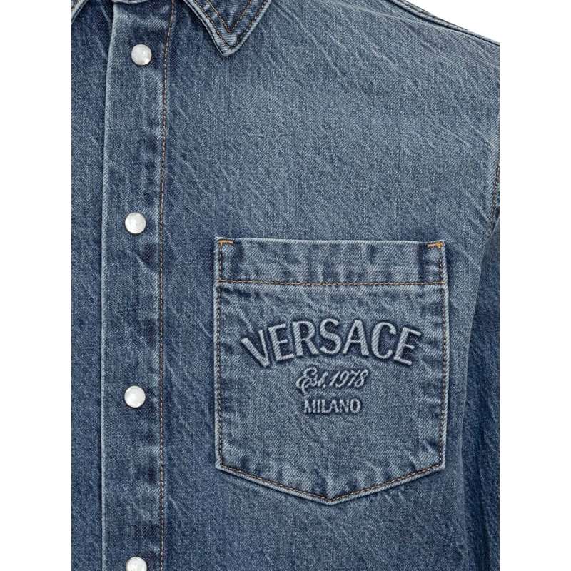 Versace Veste en jean Giacca in Denim blau(Image 4)