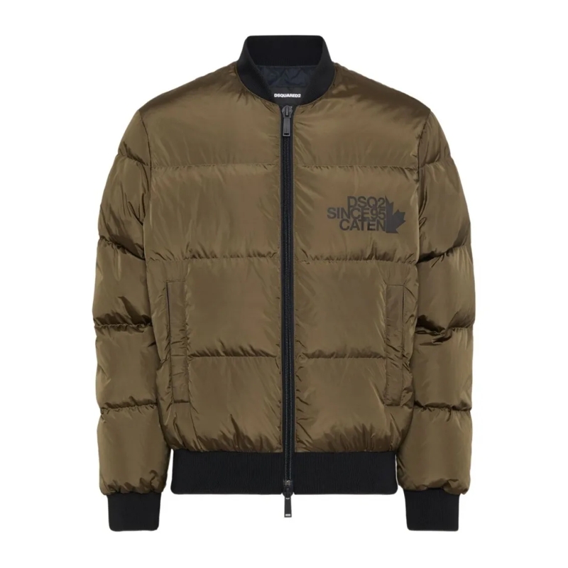 Dsquared2 Doudoune Padded Green Puffer Jacket With Two-Way Zip Green