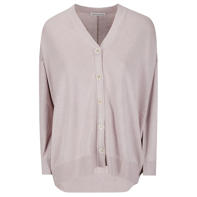 STEFANO MORTARI Vest V-Neck Cardigan With Button Fastening Pink