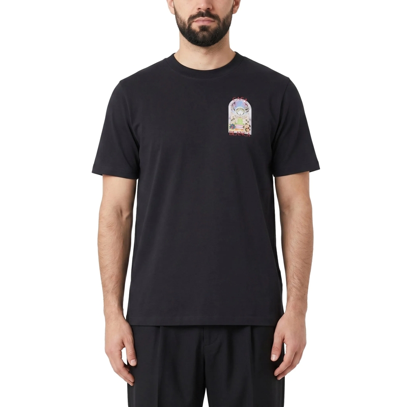 Casablanca T-shirt Black T-Shirt With Crew Neckline Black(Image 4)