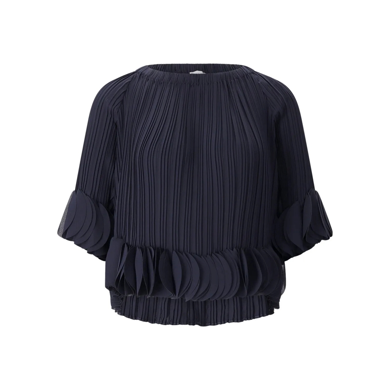 Joseph Ribkoff T-Shirt Plissierte Bluse blau