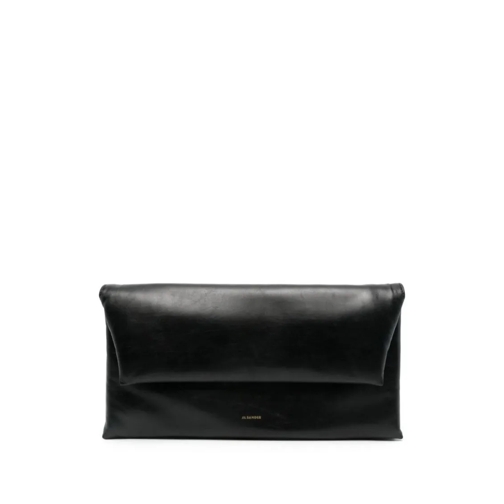 Jil Sander Pochette Leather Clutch Black