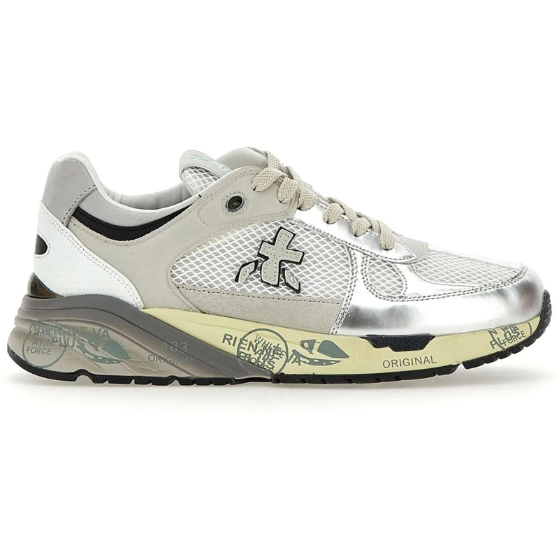 Premiata Low-Top-Sneaker Dames Mased Sneaker Wit/Zilver weiß