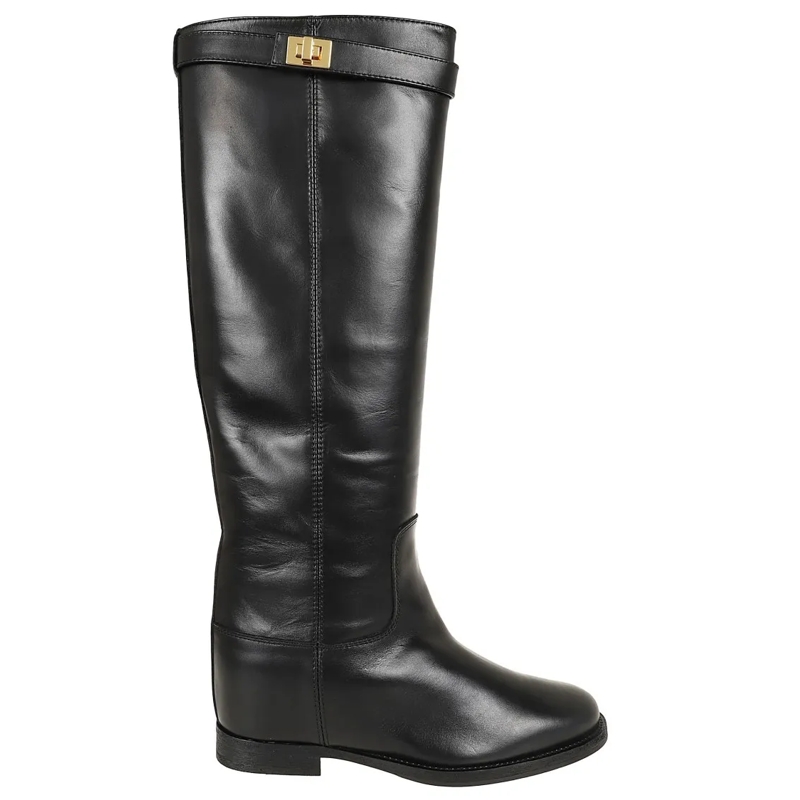 Via Roma 15 Bottes Ankle Boots With Hook-And-Eye Strap Black