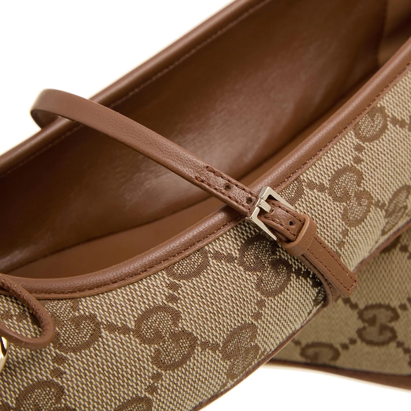 Gucci Ballerinas Horsebit GG Ballet Flats Beige(Image 5)