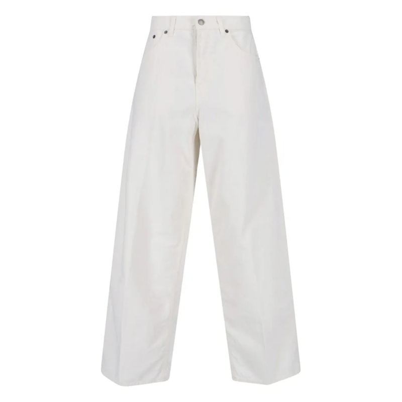 Haikure Jeans Wide-Leg White Denim Jeans With Five-Pocket Design White