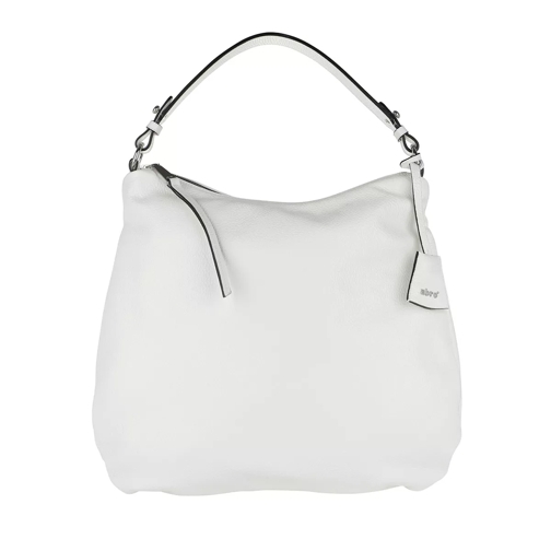 Abro Adria Leather Shoulder Strap Hobo Bag White / Whitegold Hoboväska