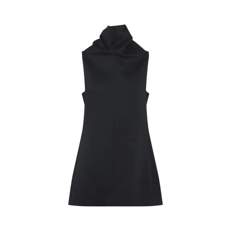 Khaite Mini-jurk Sleeveless Black Dress With Draped Neckline Black