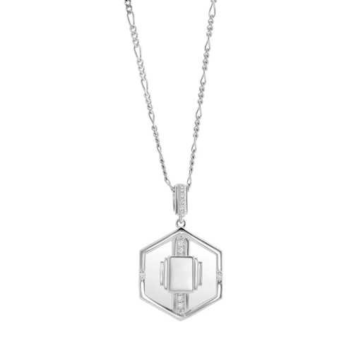 V by Laura Vann Goldie Glass Necklace Silver Collier moyen