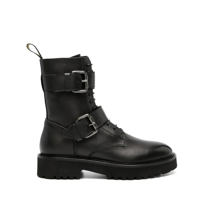 Doucal's Bottes Double Buckle Ankle Boot Black