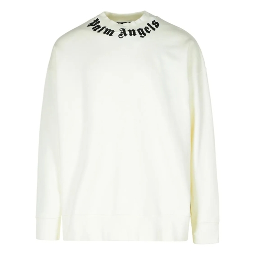 Palm Angels Sweatshirts White Cotton Sweatshirt White