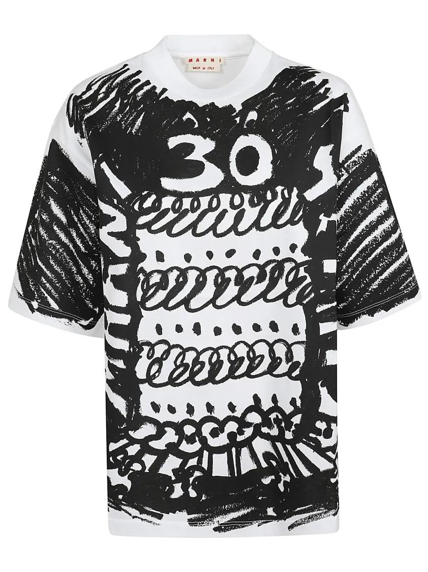 Thumbnail - Marni - Organic Cotton Jersey T-Shirt - Größe 40 - weiß