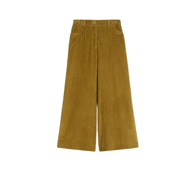Max Mara  Wide-Leg Pants With High Waist Gold