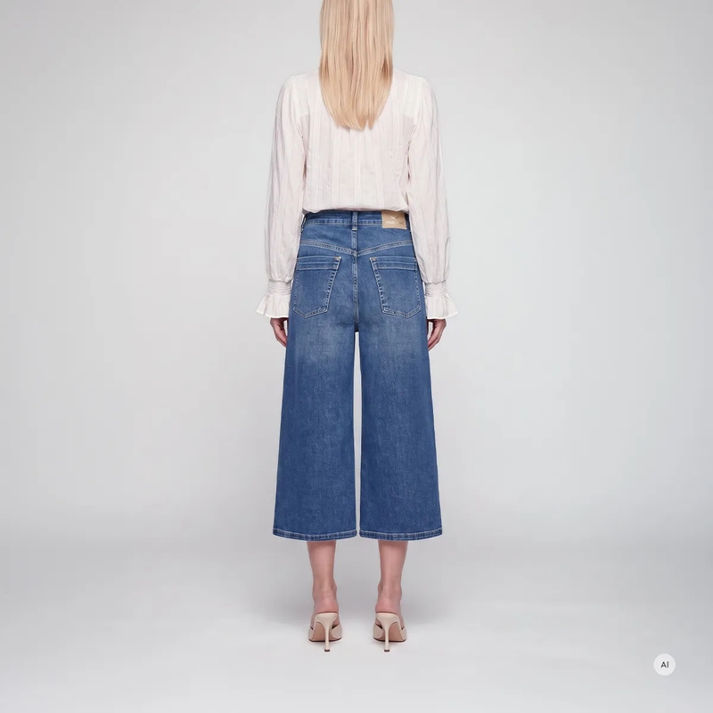 Marc Aurel Ausgestellte Jeans Jeans im Culotte-Stil blau(Image 4)
