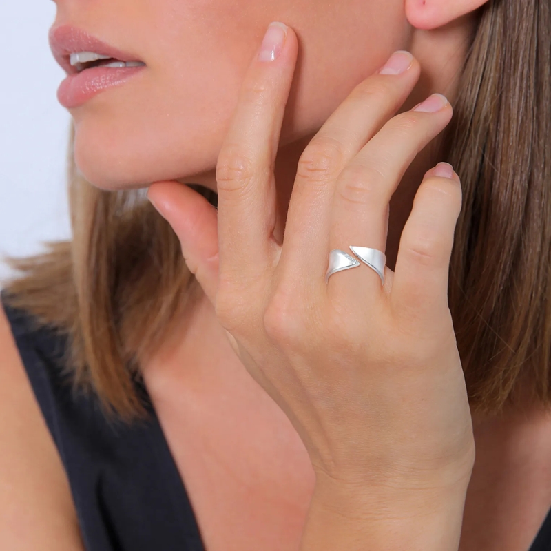 Elli Diamantring Ring Wickelring Diamant (0.045 ct.) 925 Silber weiss(Image 4)