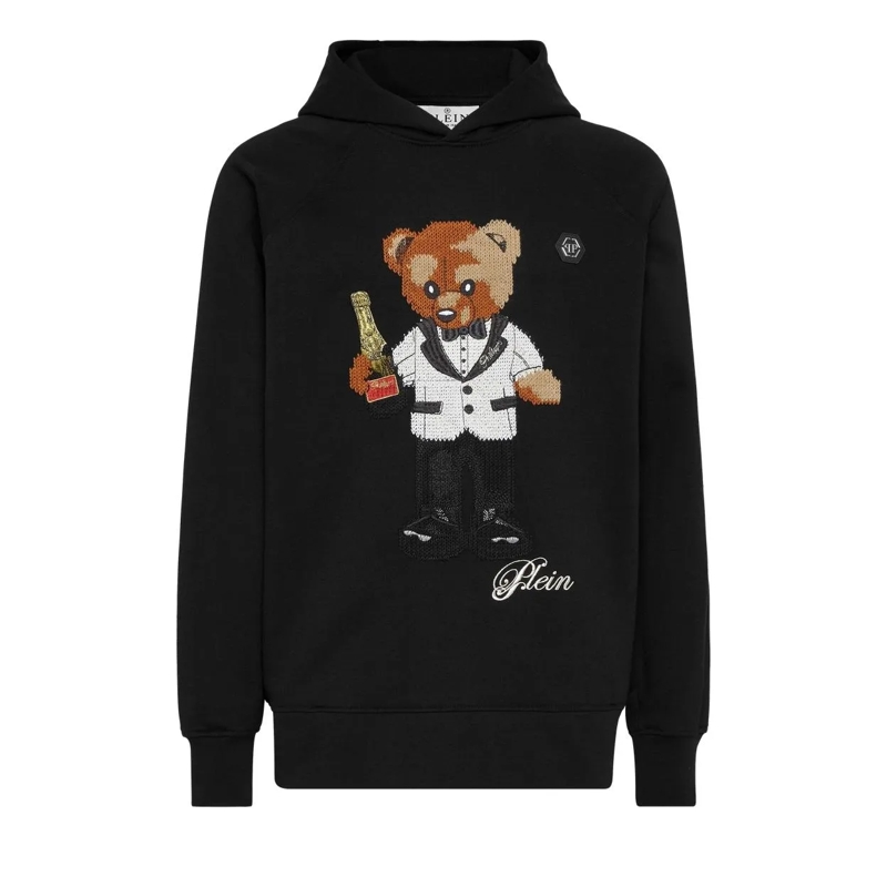 Philipp Plein Sweatjacke Kapuzen-Sweatshirt Teddy schwarz