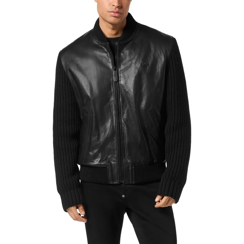 Philipp Plein Lederjacke Leather Bomber schwarz(Image 3)