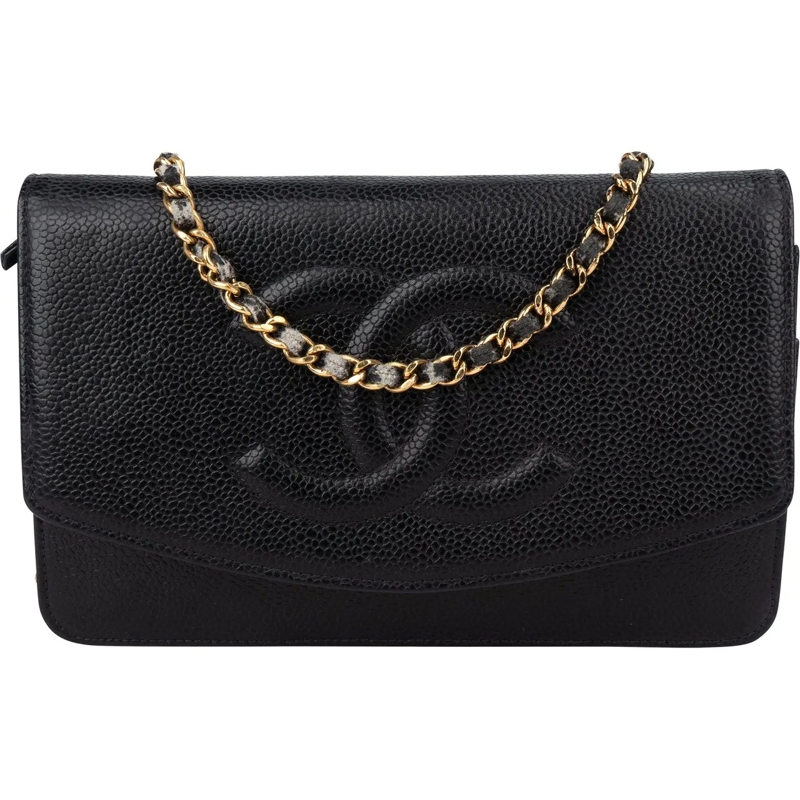Chanel Tote Chanel Caviar Leather CC Wallet On Chain Crossbody schwarz