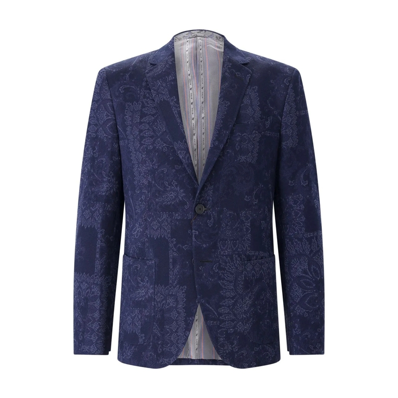 Etro Veste de costume Sakko mit Paisley-Muster blau
