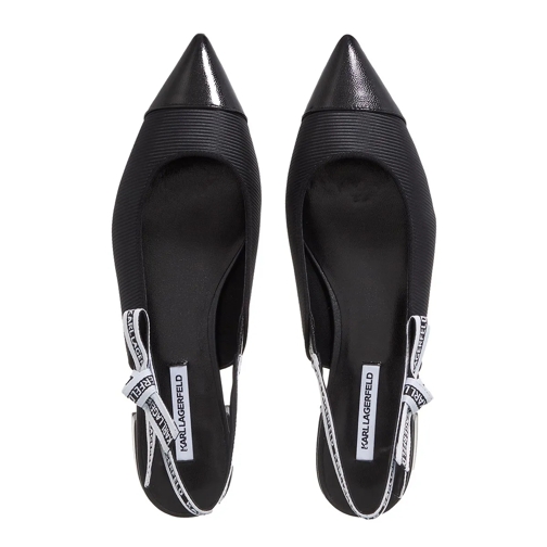 Karl Lagerfeld Ballerine Kerrie Ribbed Sling Black Nylon Textile (Image 5)