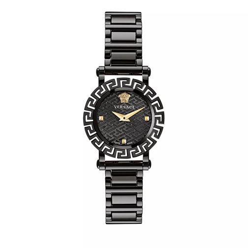 Versace Greca Glam IP Black Quartz Watch