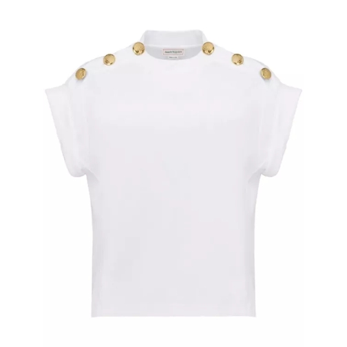 Alexander McQueen Seal Button T -Shirt White 