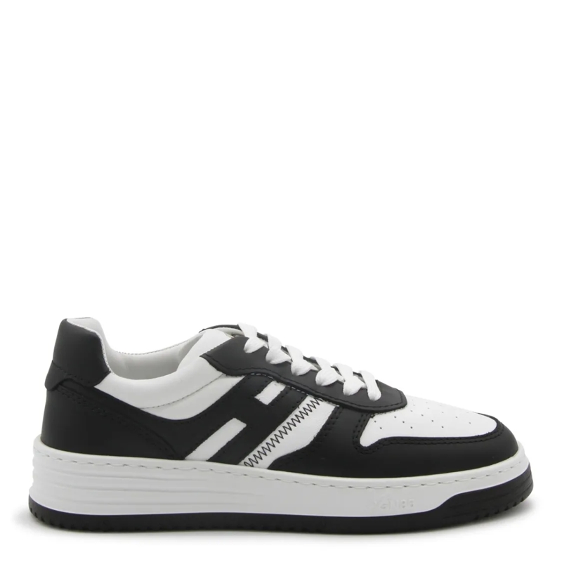 Hogan Lage-top sneaker White And Black Leather Sneakers Black