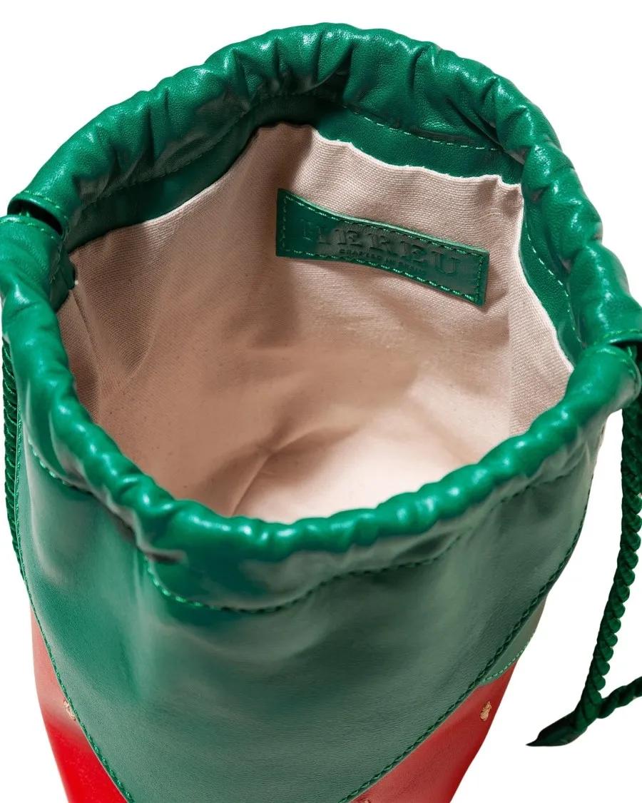 Hereu Bucket bags Duixa Braided Handle Bag With Red Base in groen
