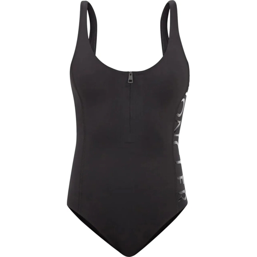 Moncler  Zip-neck Logo Print One Piece Swimsuit schwarz