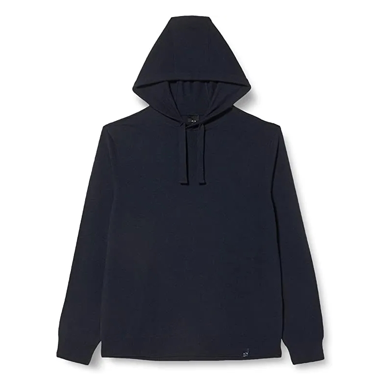 Armani Exchange  Hooded Black Sweatshirt With Minimalist Charm Black