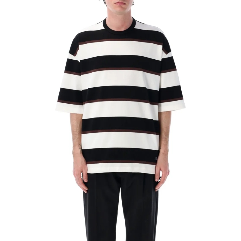 Comme des Garcons T-Shirt Bold Horizontal Stripe Cotton T-Shirt Black
