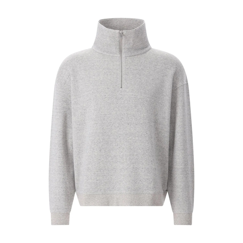 FRAME Pullover Troyer aus Baumwoll-Woll-Mix grau