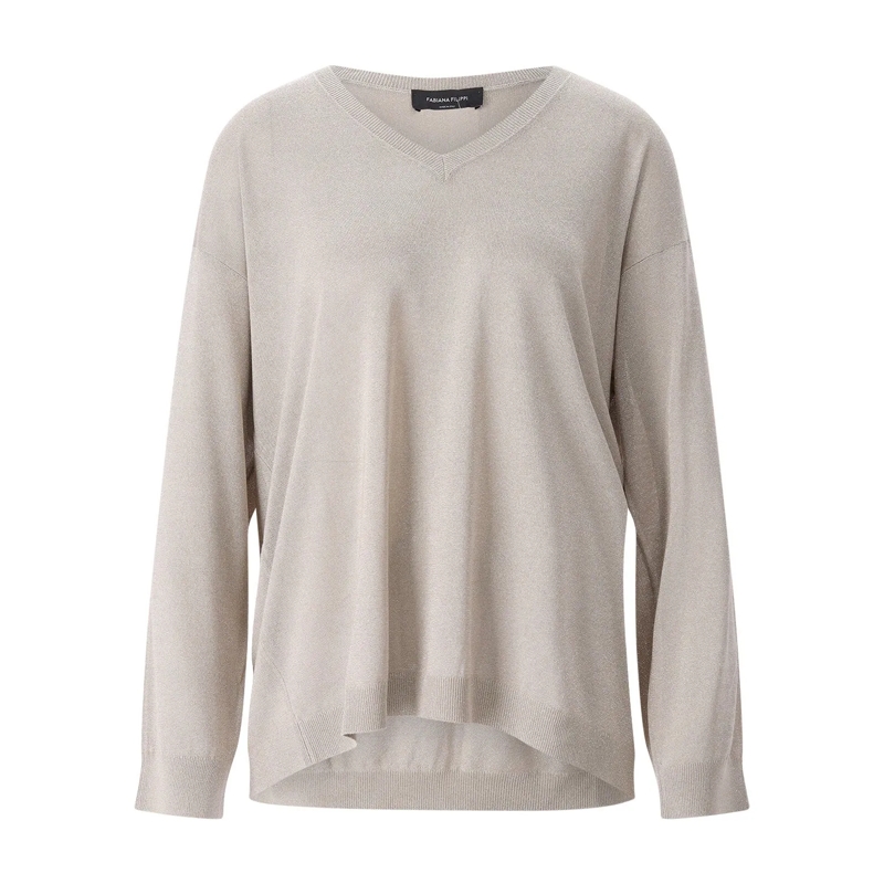 Fabiana Filippi Pullover Pullover mit V-Ausschnitt braun