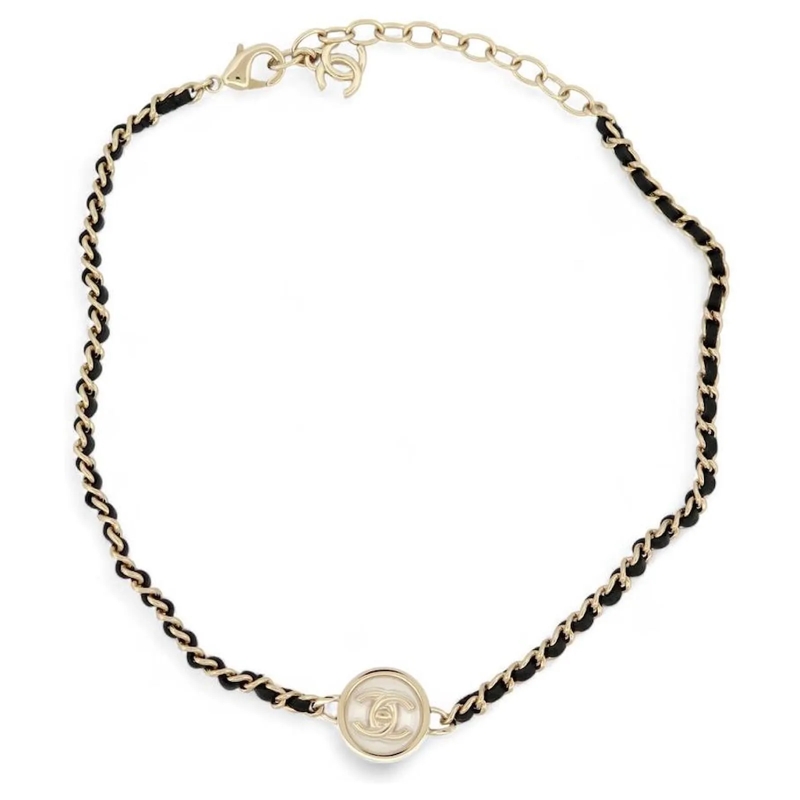 Chanel Mittellange Halskette NEUE CHANEL CC LOGO CHOKER HALSKETTE ABA006 2023 B gold