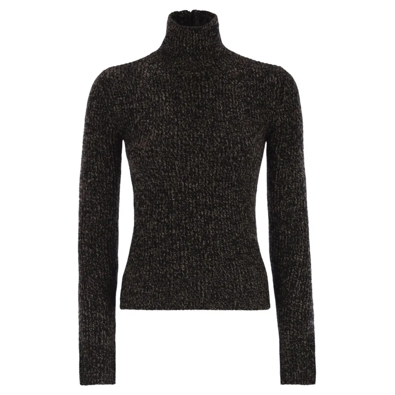 Max Mara Rollkragenpullover Azulene1234 - Wool And Cashmere Mouliné Turtleneck Black