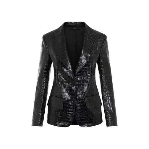 Tom Ford Black Leather Lamb Leather Jacket Black 