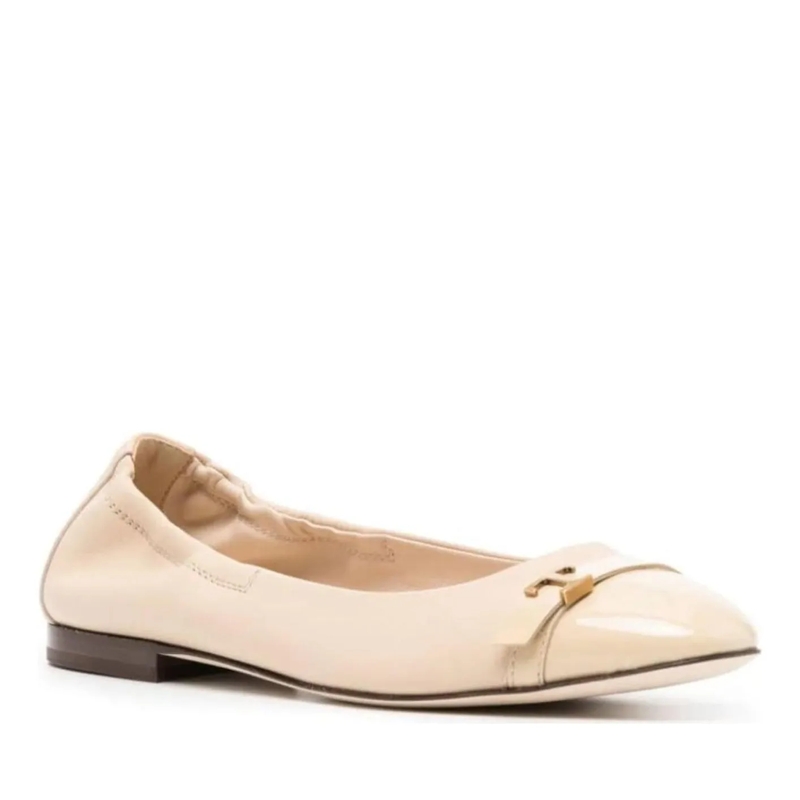 Tod's Low-Top-Sneaker T Logo Strap Leather Ballerinas weiß