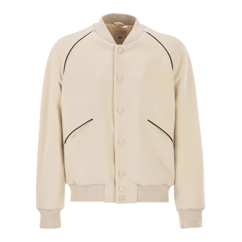 Pt Torino Bomberjacke Wool And Cashmere Drap Jacket Neutrals