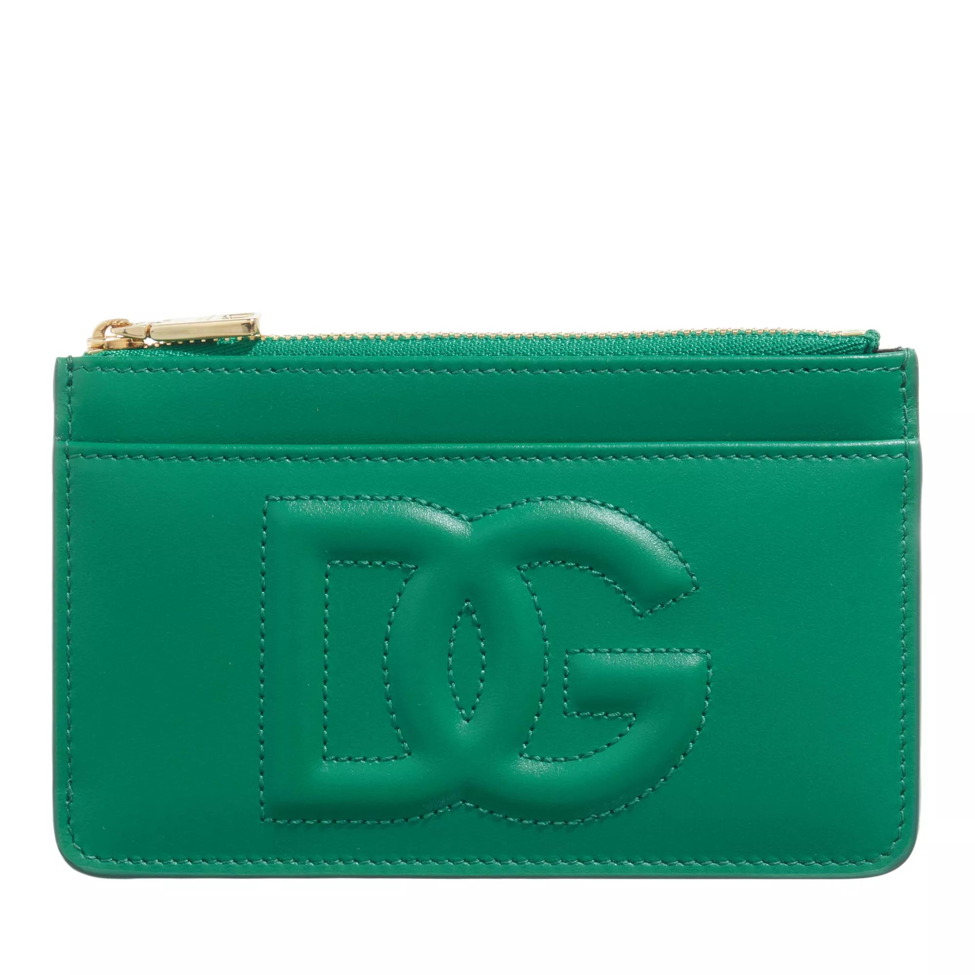 Dolce&Gabbana Portemonnaie - Logo Leather Card Holder - Gr. unisize - in Grün - für Damen