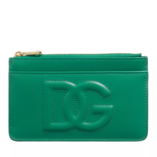 Dolce&Gabbana Logo Leather Card Holder Green Korthållare