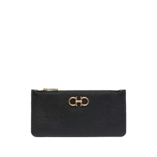 Salvatore Ferragamo Signature Gancini Wallet Black Black Porte-monnaie