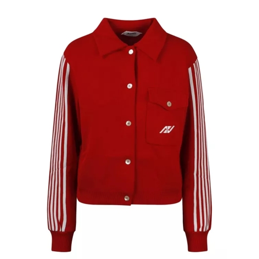 Autry International Knitted Sporty Cardigan Red 