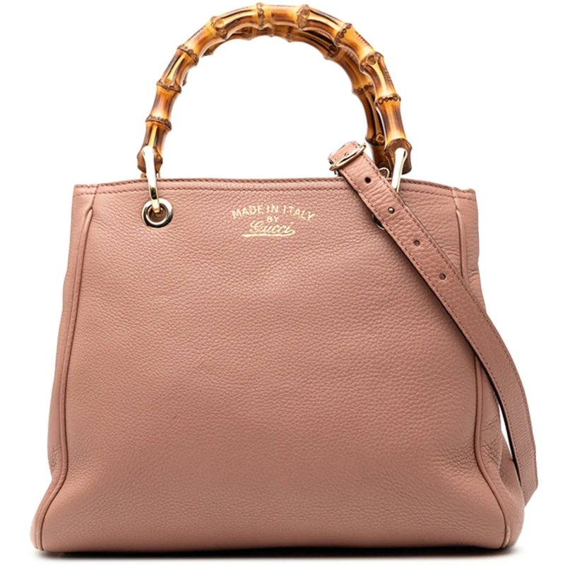 Gucci Sac à bandoulière Small Calfskin Bamboo Shopper Satchel rose