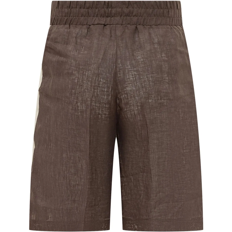 Palm Angels Shorts Shorts con Vita Elasticizzata e Logo braun(Image 2)