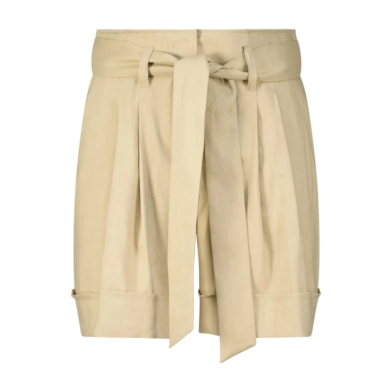 Marc Cain Bermuda-Shorts Shorts mit Leinen Hellbraun