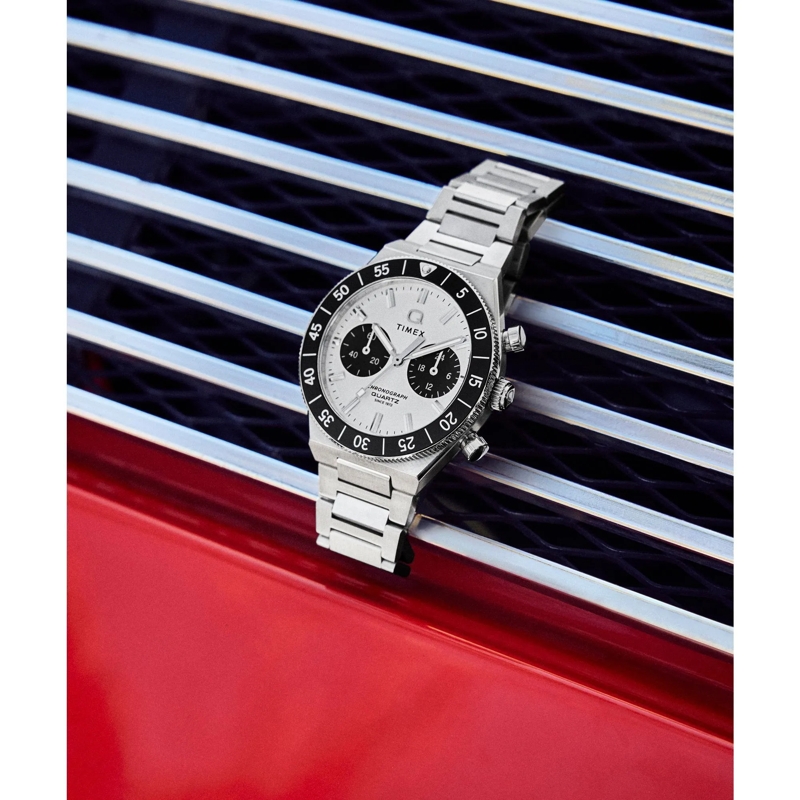 Timex Quarzuhr Quarz-Analoguhr Q Timex Continental Chronograph grau(Image 6)