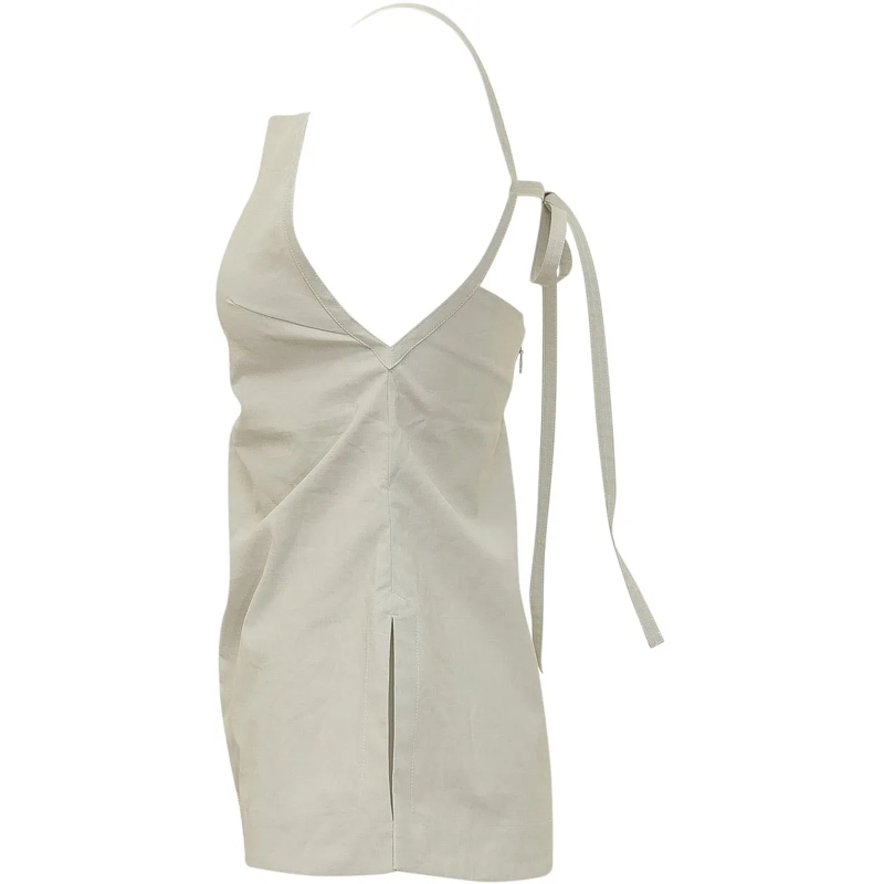 Studio Nicholson Top Top Raddle Apron con Spalline grau(Image 3)