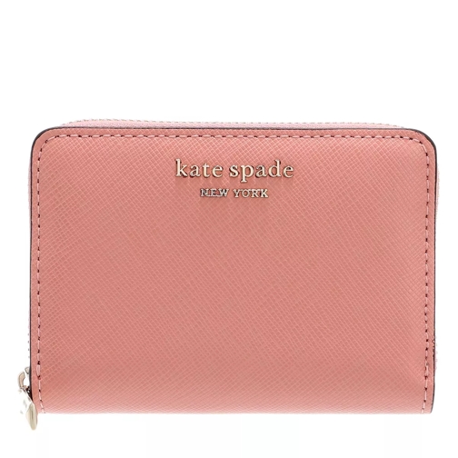 Kate Spade New York Spencer Saffiano Leather Zip Card Case Serene Pin Portefeuille à fermeture Éclair